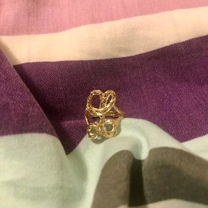 Letter L 14K Gold Ring